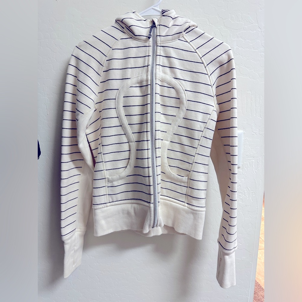 Lululemon striped scuba full-zip hoodie size 4